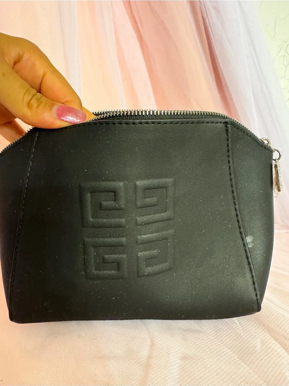 👛Givenchy Parfums Black Zippered Makeup Bag Cosmetic Pouch Zip